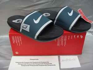 NEW - MENS NIKE PHILADELPHIA EAGLES OFFCOURT SLIDES BLACK TEAL GREEN==SIZE 9 NIB - Foto 1 di 13