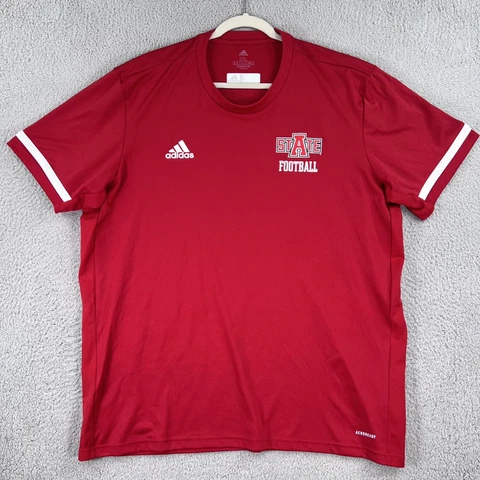 Arkansas State Red Wolves Football Shirt Mens 2XL XXL Adidas Aeroready Red NCAA Cover