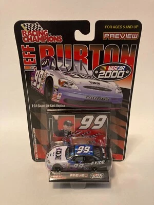 2000 Preview NASCAR Racing Champions #99 Exide Jeff Burton Diecast Car on Card - Image 1 of 4