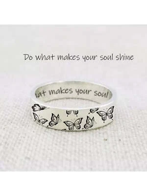 Anillo estampado mariposa Foto 1 de 4