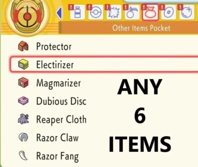 ANY 6 Items Stones Power Battle Item TMs Pokemon Brilliant Diamond Shining Pearl
