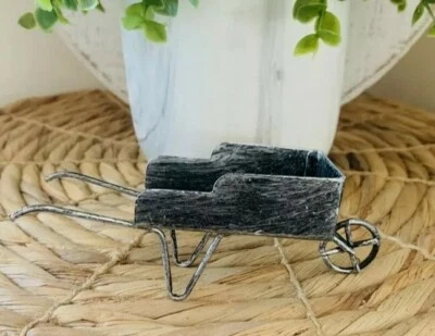 Truliving Hada Jardín Decoración Granja Metal Carretilla Plateada ~Nuevo Foto 1 de 2