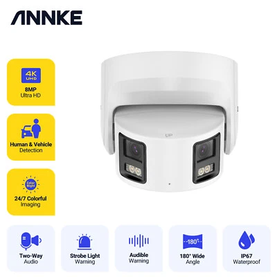 Cámara de seguridad ANNKE 4K POE lente doble vista 180° audio bidireccional color visión nocturna Foto 1 de 4