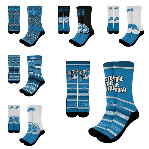Detroit Lions Unisex Running Sock Cushioned Athletic Crew Socks 1 Pair New Gifts Cover