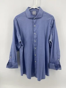 Brooks Brothers Herren Slim Fit geknöpftes Hemd Größe 16,5 32 französische Manschettenärmel blau - Bild 1 von 8