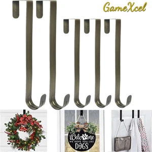 12"/15" Long Over The Door Hanger Front Door Christmas Wreath Metal Hook - Brass - Picture 1 of 18