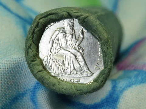 $5.00 TOP QUALITY DIME ROLL 50 COINS 1887 END / 1926 END SKU#BIN L @MD9 Cover