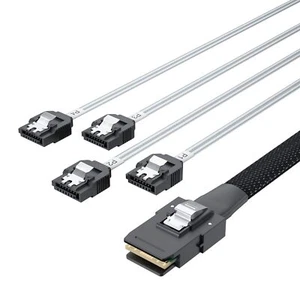 Mini SAS 36Pin SFF-8087 Male to 4 SATA 7Pin Female Cable - Interal Forward Br... - Picture 1 of 6