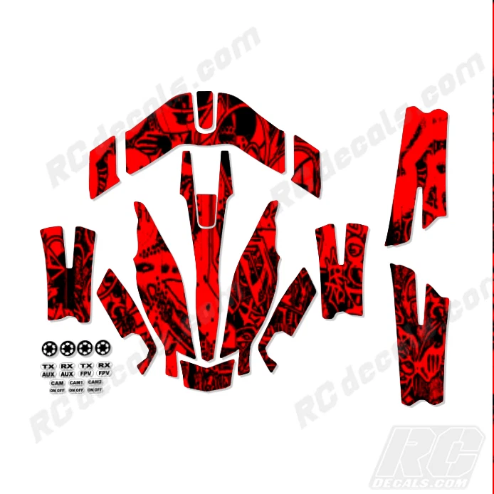 Traxxas Aton Plus Body Wrap Decal Skin Sticker Canopy Grafitti Red - Image 1 of 1