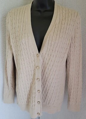 Cárdigan suéter camisa top blusa Lands' End para mujer talla M mediana 10/12 marrón Foto 1 de 4