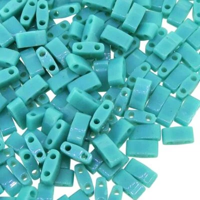 Miyuki Half Tila Beads 2.3 x 5mm 7.8GM Opaque Turquoise MBHT-412 - Image 1 of 3