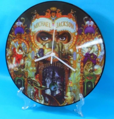 MICHAEL JACKSON CLOCK Vinyl Record Picture Disc DANGEROUS 12P094 12" Wall CLOCK - Image 1 of 4