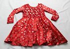 Little Dress Shoppe Girls' Long Sleeve Twirly Velvet Dress EG7 Red Size 8 NWT
