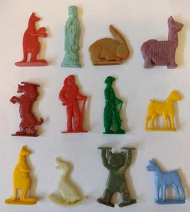 Vintage Cracker Jack Preise Tiere um 1950 1-1/4" bis 1-3/4" Kunststoff - Bild 1 von 2