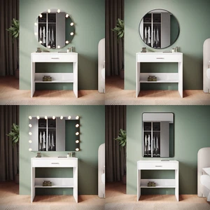 LED Hollywood Vanity Set Makeup Mirror Dimmable Light with White Dressing Table - Picture 1 of 39