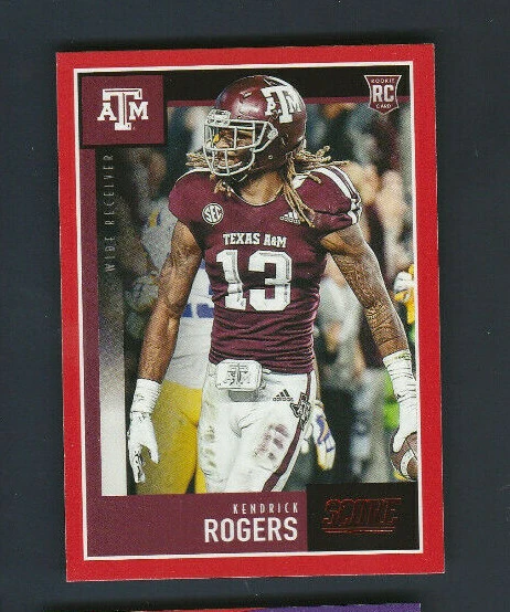 2020 Panini Score Football RED Rookie Card # 384 Kendrick Rogers - Image 1 of 1