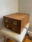 Antique Wood Library Card Catalog 4 Drawer Library Bureau Yawman & Free MFG Co