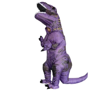Purple Inflatable T-rex Costume Dinosaurs Suit Halloween Cosplay Kids Xmas Party - Picture 1 of 5