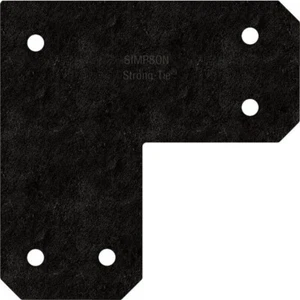 (4)-Simpson Strong-Tie Outdoor Accents 6" x 6" ZMAX Black Powder-Coated L Strap - Picture 1 of 1