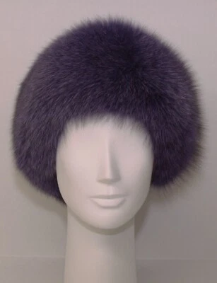 Настоящий фиолетовый лисий мех обруч для волос орхидея новый изготовлен в США - Изображение 1 из 2