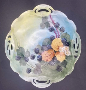 Antique BRC (Bauer, Rosenthal) Hand-Painted Reticulated Racine Platter, Bavaria - Picture 1 of 7