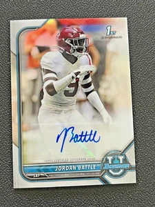 2022 BOWMAN CHROME UNIVERSITY JORDAN BATTLE Auto Alabama Bengals 1st - Picture 1 of 2
