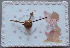 1995 Precious Moments Clock - Girl & Boy on Stump