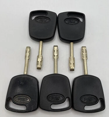 5 X GEUINE FORD W1 4D63 CHIP KEYS MK7 TRANSIT BLUE CHIP ETC USED - Image 1 of 4