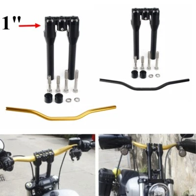 Kit de manillar y elevador de 1" estilo club Low Rider Street Bob para Harley Dyna Softail Foto 1 de 4