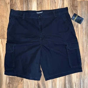 NWT Rugged Trails Men's Black  cargo shorts size 42 cotton - Picture 1 of 10