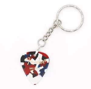 Fender Confetti Guitar Pick Useable Quick Release Silver Keyring Plectrum Gift - Picture 1 of 2