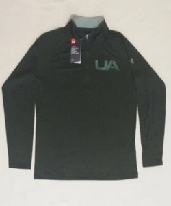 Under Armour HeatGear 1/4 Zip dunkelgrün Langarm Loose-Fit Pullover Gr. SM - Bild 1 von 4