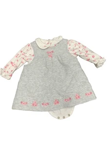 Little Me Girls Dress Long Sleeve Tow Piece Combo 9 Months - Picture 1 of 7