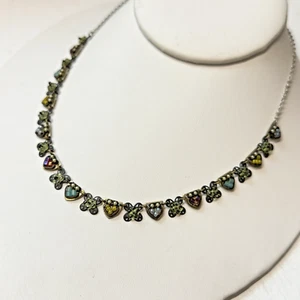 Collana Artigianale Multicolore Mosaico Semi Perline Finte Perle Ottone Catena 16" - Foto 1 di 6
