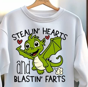STEALIN HEARTS AND BLASTIN FARTS Valentines Day Youth SweatShirt Funny Kid child - Picture 1 of 1
