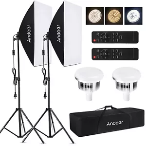 Softbox Lighting Kit Photography Continuous Lighting Set with 85W LED Bulbs B8Z2 - Picture 1 of 8