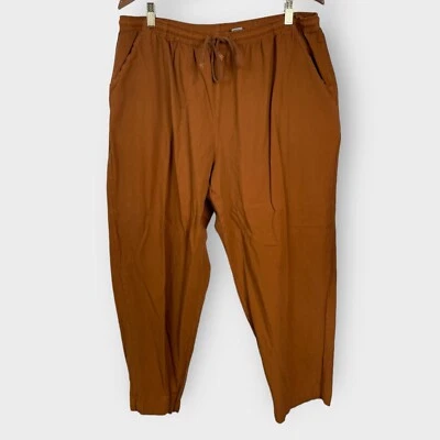 De Colección Maggie Barnes Talla 1X Pantalones de Algodón Ocre Neutro Cordón Tobillo Foto 1 de 4