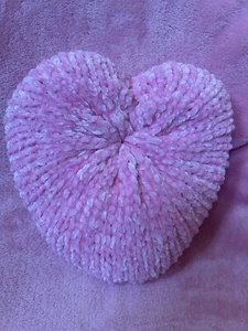 Teddy Heart Fleece Shape Fluffy Filled Super Soft Cushion Home Decor 38 cm - Picture 1 of 8