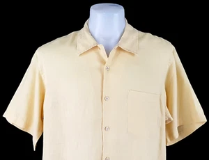 MURANO Mens 100% IRISH LINEN Yellow S/S EVENING SHIRT - L - Chest 48" - RRP £69 - Picture 1 of 11