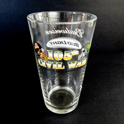 Oregon Ducks v. Oregon State Beavers Budweiser Pint Glass 105th Civil War Rare ! Cover