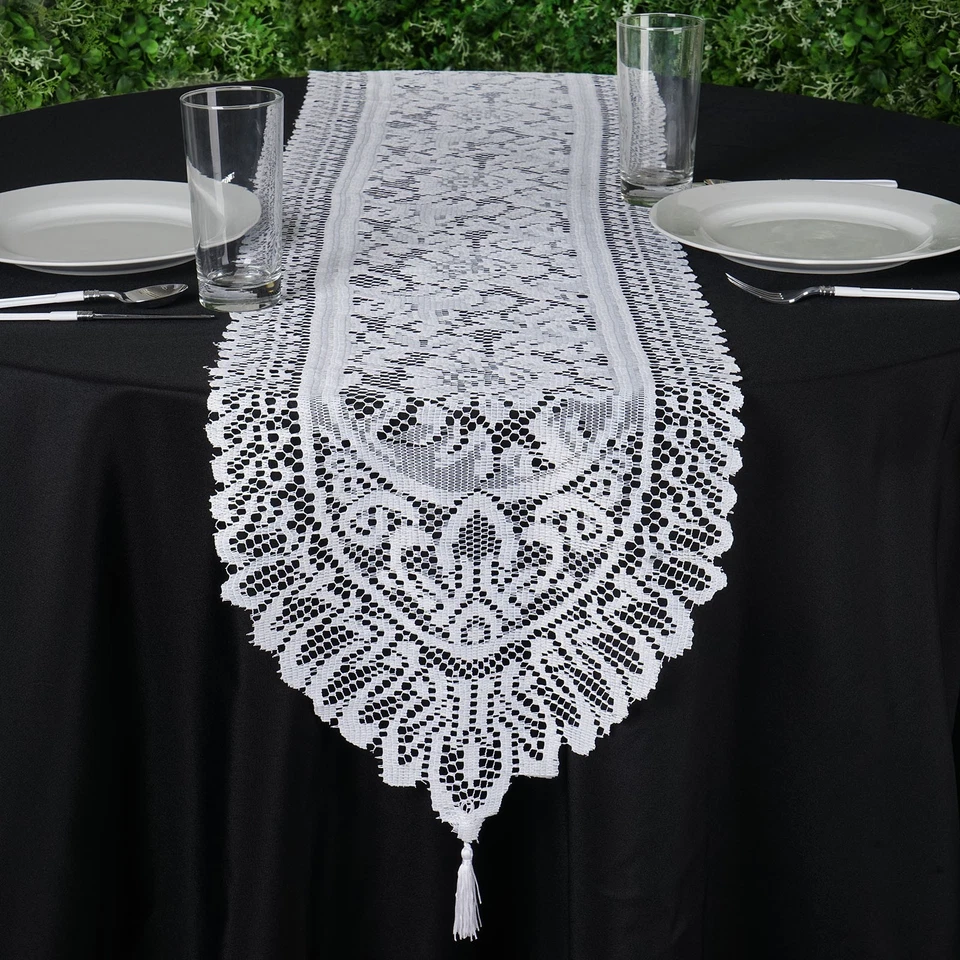 12 pcs LACE TABLE RUNNERS Wedding Party Catering Reception Linens Decorations - Image 1 of 3