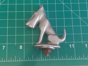 Vintage Silver Tone Scotty Dog Schnauzer Art Deco Style Hood Ornament - Picture 1 of 4