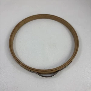 Vtg Princess Metal Bow Spring Tension Wood Embroidery Hoop 6” Round - Non Felt - Picture 1 of 4