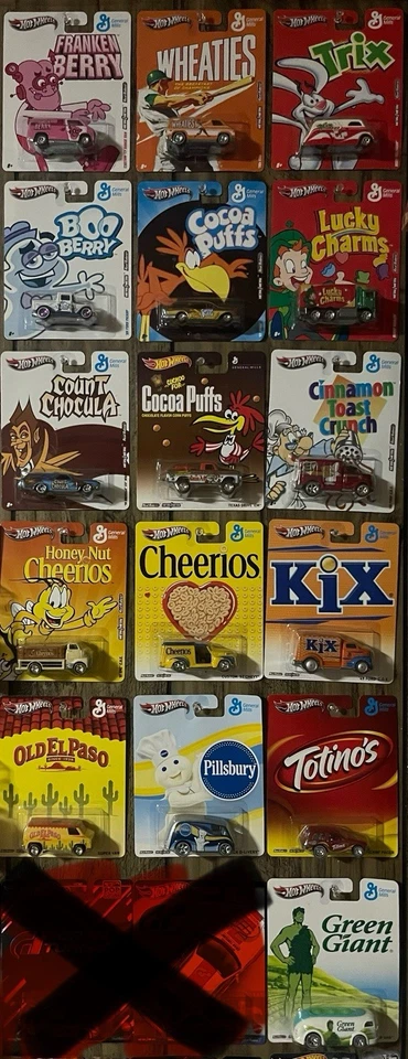 Hot Wheels Cultura Pop GENERAL MILLS Conjunto Completo de 16 Faça Uma Oferta! - Imagem 1 de 1