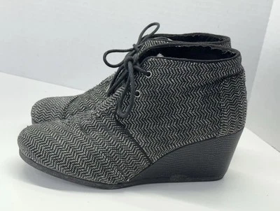 Botines Toms para mujer talla 9 espiga tweed tacón de cuña Foto 1 de 4