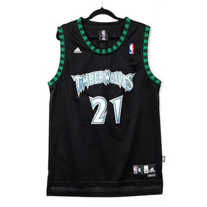 adidas NBA Swingman Kevin Garnett #21 Timberwolves Jersey M Black +2 Length 2000 - Picture 1 of 12