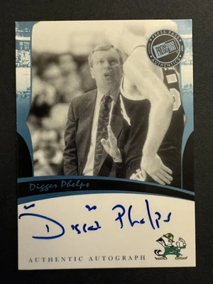 2006-07 Press Pass Legends Digger Phelps Auto Notre Dame NCAA  Foto 1 de 3