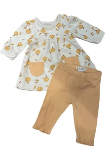 Kit + Perla Calabaza Otoño Niñas Infante 0-3 Meses Conjunto Pantalones Camisa Otoño - Imagen 1 de 4