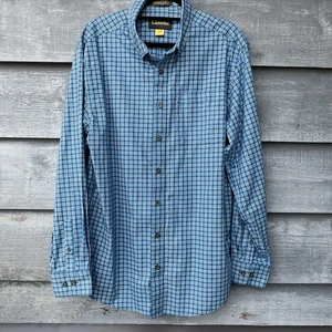 Cabela's Men's Button Down Shirt Wrinkle Free Blue Plaid Size Large Tall - Picture 1 of 11
