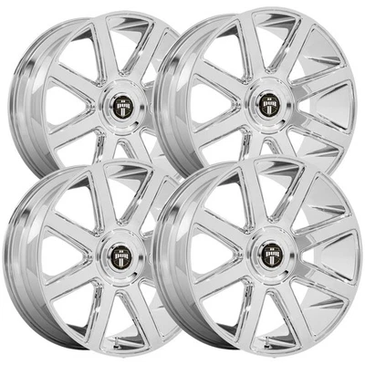 (Set of 4) Dub DC273 Pull 24x9 5x115/5x120 +38mm Chrome Wheels Rims 24" Inch - Image 1 of 4